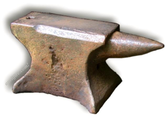A wrought iron anvil from the early 1800s.